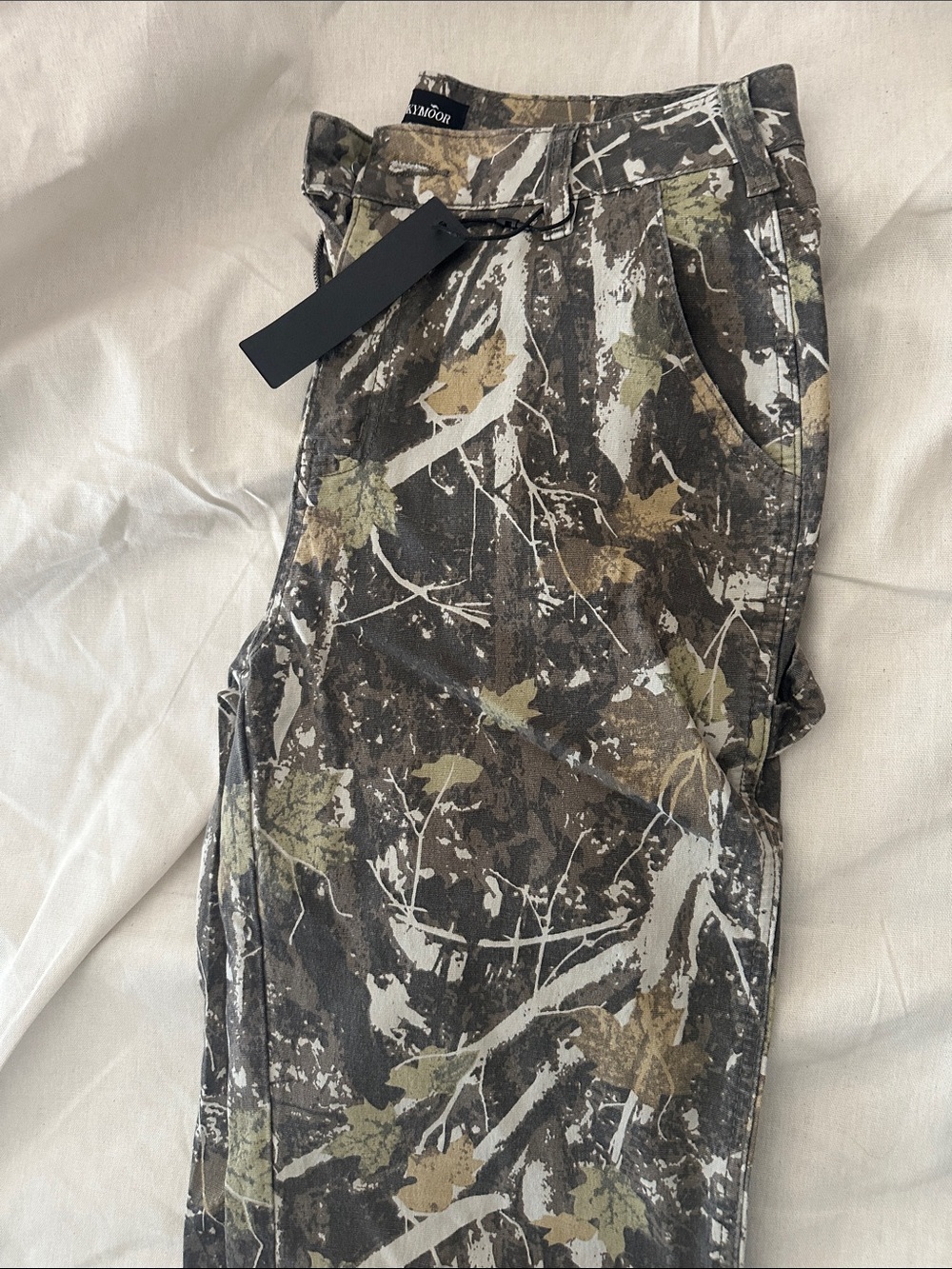 Straight Leg Women’s Jeans in Olive Camo Print